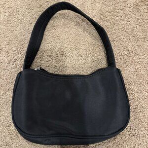 Small Black Nylon Handbag Purse with zipper
